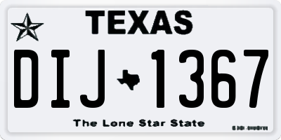 TX license plate DIJ1367