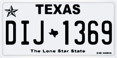 TX license plate DIJ1369