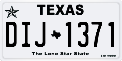 TX license plate DIJ1371
