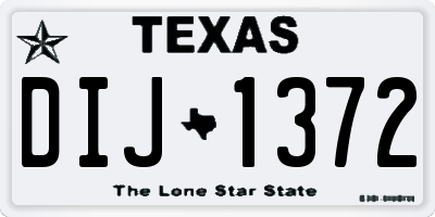 TX license plate DIJ1372
