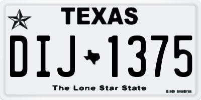 TX license plate DIJ1375