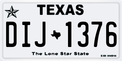 TX license plate DIJ1376