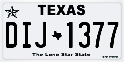 TX license plate DIJ1377