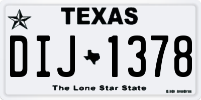 TX license plate DIJ1378