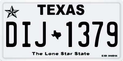 TX license plate DIJ1379