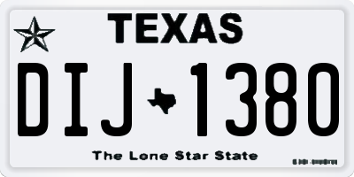 TX license plate DIJ1380