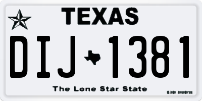 TX license plate DIJ1381