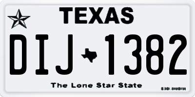 TX license plate DIJ1382