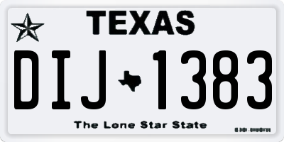 TX license plate DIJ1383