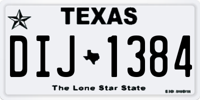 TX license plate DIJ1384