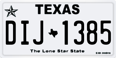 TX license plate DIJ1385