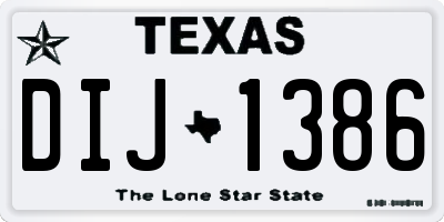 TX license plate DIJ1386