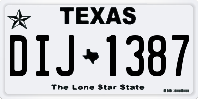 TX license plate DIJ1387