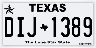 TX license plate DIJ1389