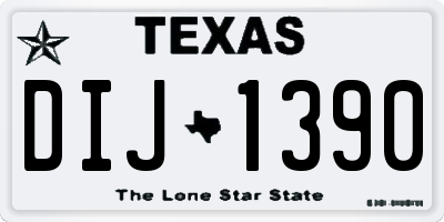 TX license plate DIJ1390