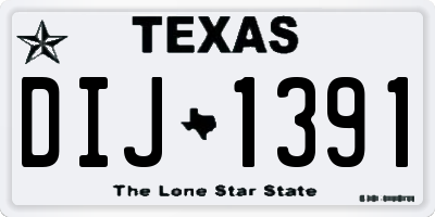 TX license plate DIJ1391