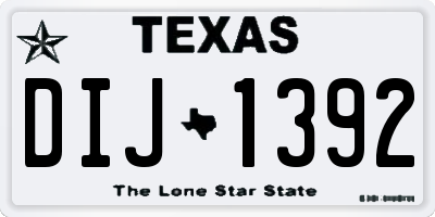 TX license plate DIJ1392