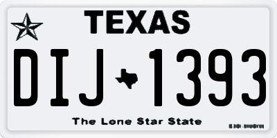 TX license plate DIJ1393
