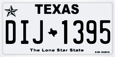TX license plate DIJ1395