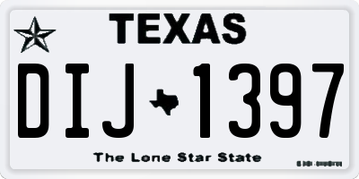 TX license plate DIJ1397