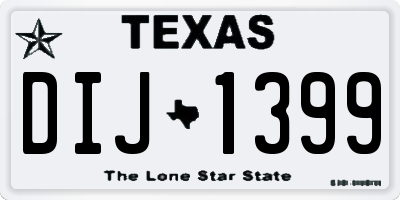 TX license plate DIJ1399