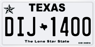 TX license plate DIJ1400