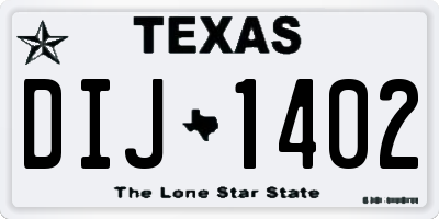 TX license plate DIJ1402
