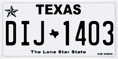 TX license plate DIJ1403