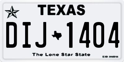 TX license plate DIJ1404