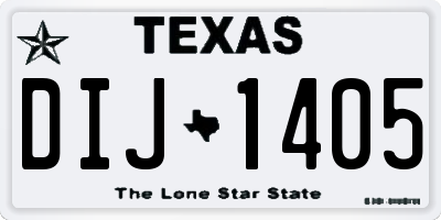 TX license plate DIJ1405