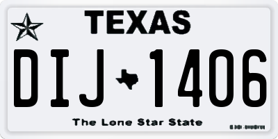 TX license plate DIJ1406