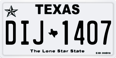TX license plate DIJ1407