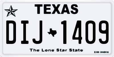 TX license plate DIJ1409