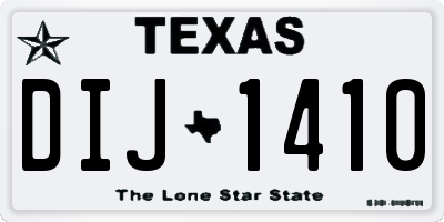 TX license plate DIJ1410
