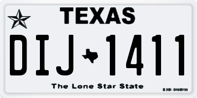TX license plate DIJ1411
