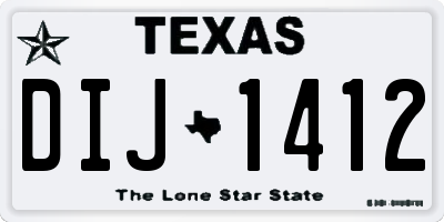 TX license plate DIJ1412