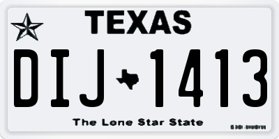 TX license plate DIJ1413