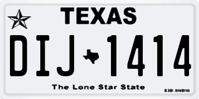 TX license plate DIJ1414