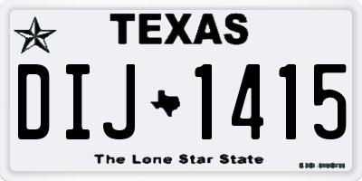 TX license plate DIJ1415