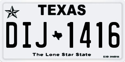 TX license plate DIJ1416