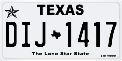 TX license plate DIJ1417
