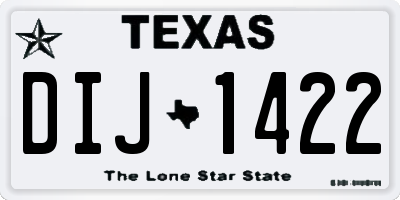 TX license plate DIJ1422