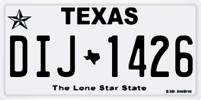 TX license plate DIJ1426