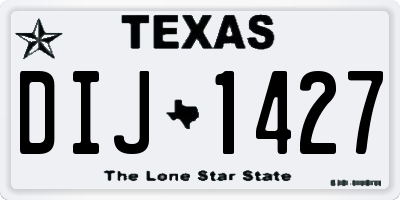 TX license plate DIJ1427