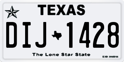 TX license plate DIJ1428