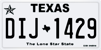 TX license plate DIJ1429