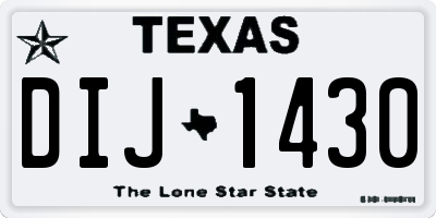 TX license plate DIJ1430