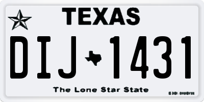 TX license plate DIJ1431