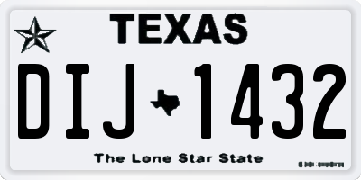 TX license plate DIJ1432