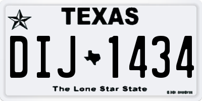 TX license plate DIJ1434